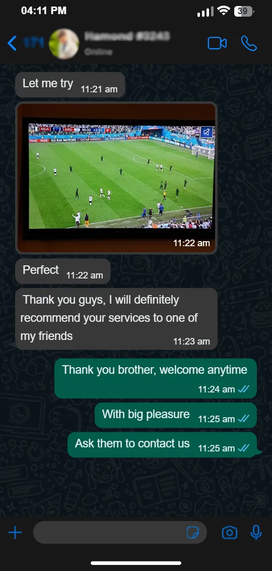 Happy customer review of IPTV Gold - Gold IPTV Premium feedback