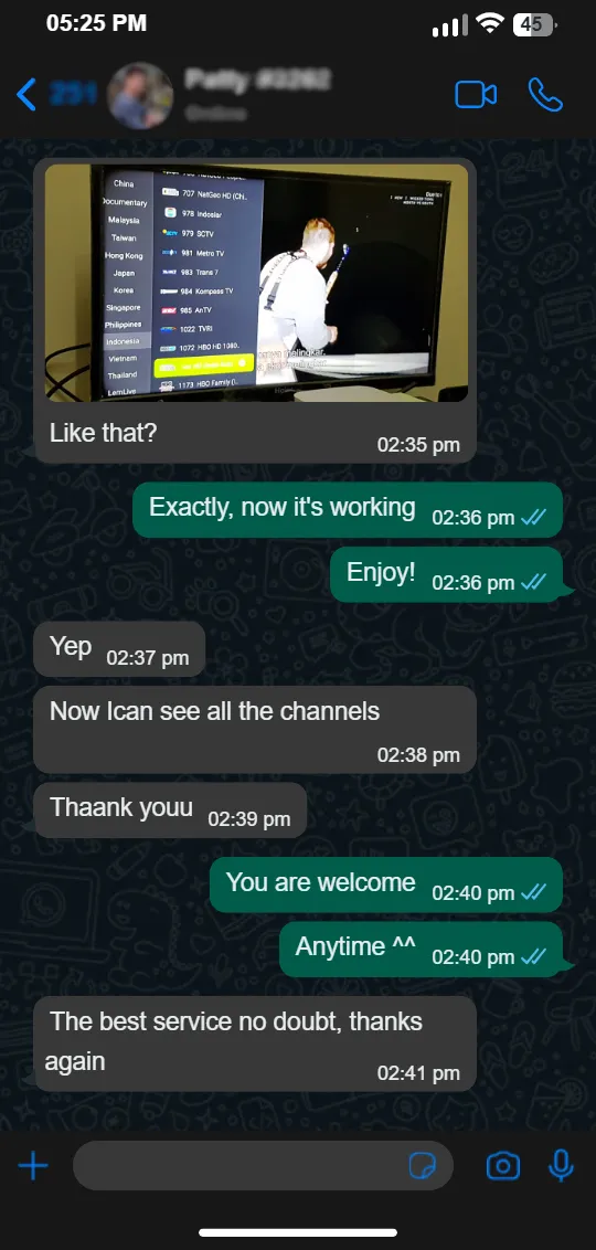 Customer testimonial for IPTV Gold - Satisfied Gold IPTV user